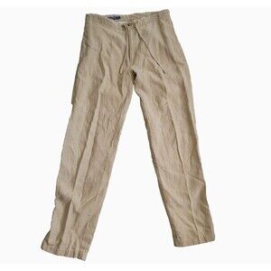 Quickreflex Linen Loose Fit Drawstring Waist Pants Medium Khaki 34X34 Light Weig